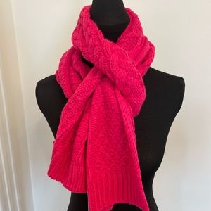 Michael Kors Cable Knit Oversized Scarf Patchwork Hot Pink NEW